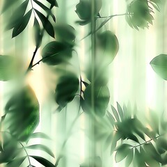 seamless patterns. ethereal botanical pattern through frosted glass, tranquil leaf design for modern