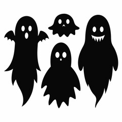 Halloween Cute Ghost silhouette set