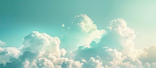 Aufkleber - Soft-focus white clouds against a blue sky with a blank area for adding images, known as copy space image.