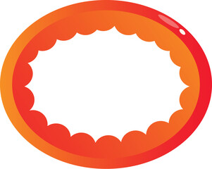 Poster - Round red gradient frame with a scalloped edge is creating a blank space for your message