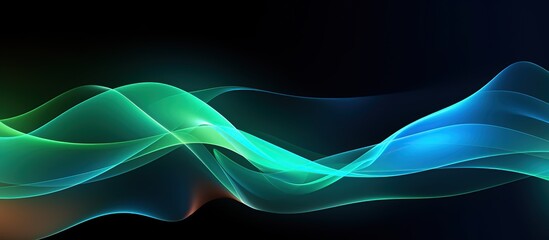 Wall Mural - Abstract Wavy Lines in Blue and Green