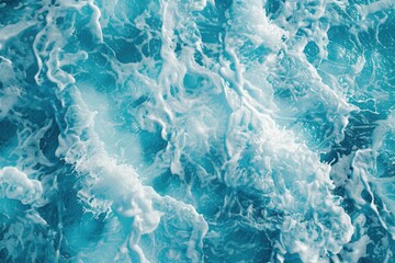 Poster - A close-up view of a wave crashing against the ocean surface