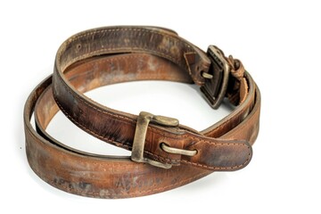 Poster - Close-up shot of a belt on a white background, suitable for use in fashion or product photography