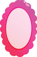 Poster - Pink oval frame with scalloped edges creating romantic atmosphere for text or picture