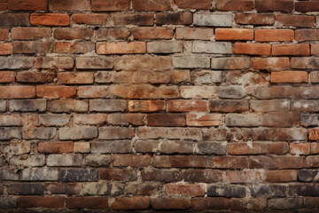 Wall Mural - Processed collage of obsolete red brock masonry wall texture. Background for banner, backdrop