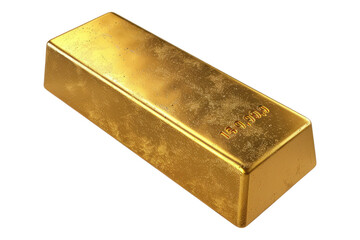 Gold bar isolated on transparent background