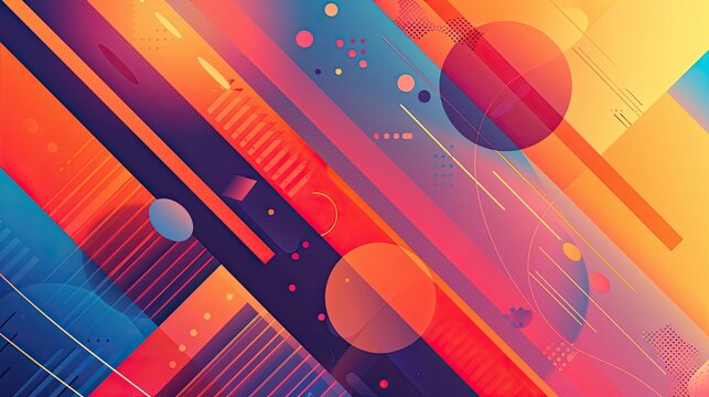 Modern geometric design with bold shapes and vibrant colors