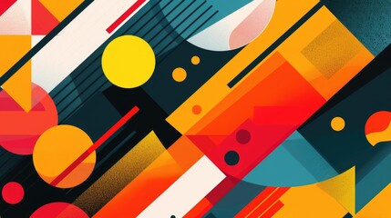 Poster - Modern geometric design with bold shapes and vibrant colors