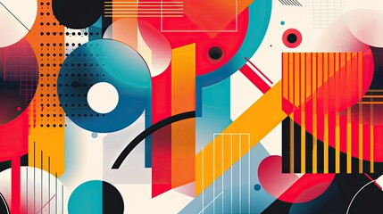 Poster - Modern geometric design with bold shapes and vibrant colors