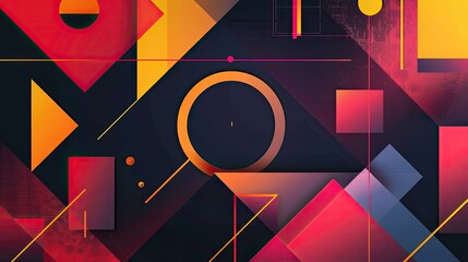 Poster - Modern geometric design with bold shapes and vibrant colors