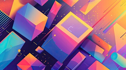Poster - Modern geometric design with bold shapes and vibrant colors