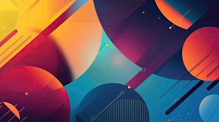 Poster - Modern geometric design with bold shapes and vibrant colors