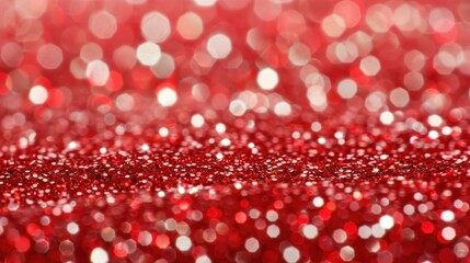 Canvas Print - Festive red holiday abstract background with bokeh lights and glitter for Christmas designs.