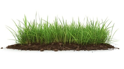 Aufkleber - A pile of dirt covered in lush green grass and small plants
