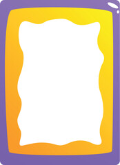 Poster - Abstract wavy border frame with copy space, in vibrant orange and purple colors