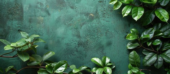 Poster - Image featuring a green textured wall with copy space image.