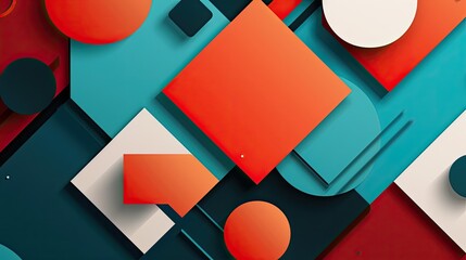 Aufkleber - Modern geometric design with bold shapes and vibrant colors