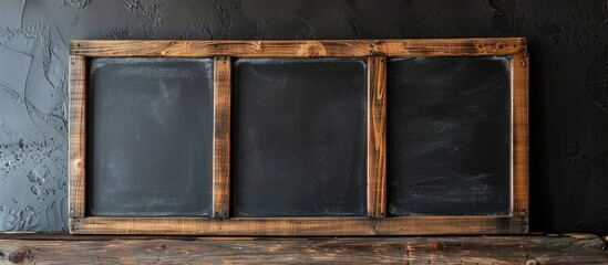 Poster - Wooden frame sign with chalkboard background providing a copy space image.