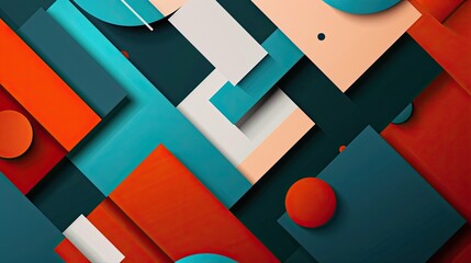 Aufkleber - Modern geometric design with bold shapes and vibrant colors