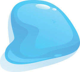 Poster - Abstract shape of a blue liquid substance forming an irregular shape on a white background