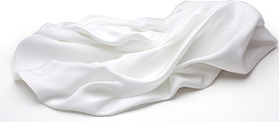 Poster - White background with crumpled fabric napkin, providing a copy space image.