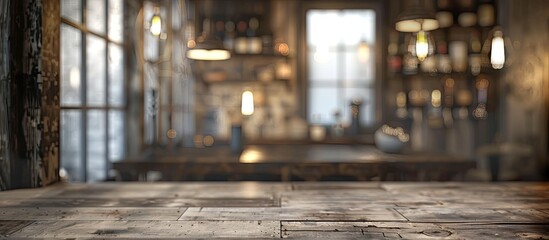 Poster - Rustic interior background with blurred defocused effect, perfect for copy space image.