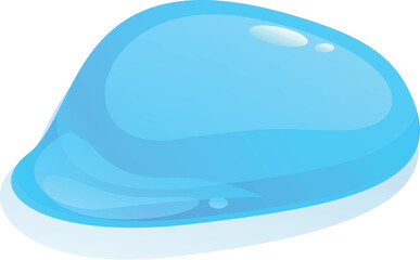 Poster - Big blue water drop is splashing on the floor, making a satisfying sound