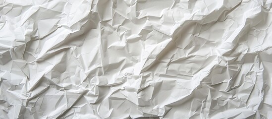 Fototapete - Texture background of white crumpled paper with copy space image available.