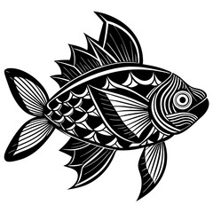 Wall Mural - abstract fish with intricate scales Vector Design and illustration