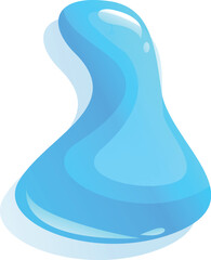 Poster - Glossy blue liquid is splashing and forming an abstract shape