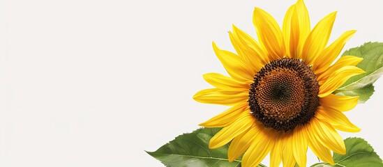 Poster - Sunflower displayed against a white background with room for additional image or text.