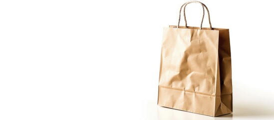 Poster - Background is white for an isolated paper bag, providing plentiful copy space image.