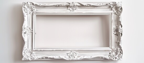 Leinwandbilder - Isolated white wood frame or photo frame on white backdrop with a clipping path for easy extraction, creating a professional copy space image.