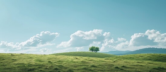 Poster - Clear sky providing a serene backdrop for a landscape with copy space image.