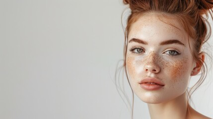 Wall Mural - The freckled young woman