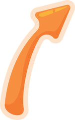 Poster - Cartoon style sticker of an orange arrow pointing up and to the right