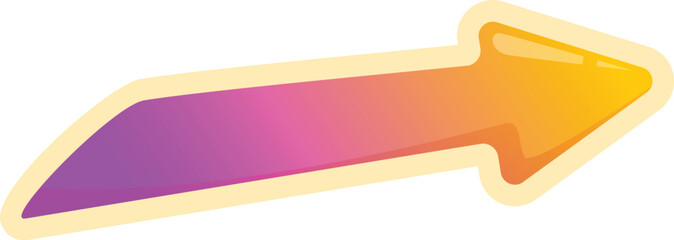 Poster - Colorful right arrow is pointing to the right side on white background
