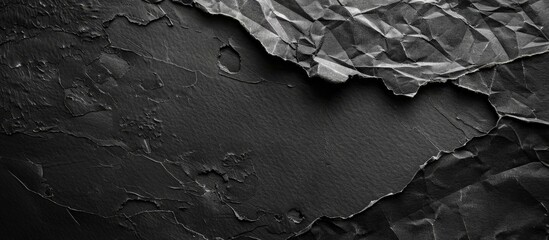 Leinwandbilder - Background of textured black paper with copy space image.