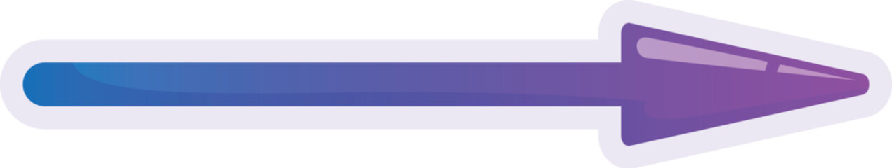 Poster - Gradient arrow is pointing to the left with a purple tip on a white background