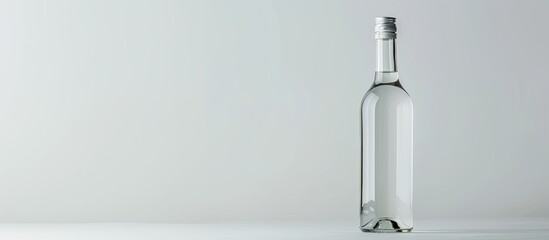 Aufkleber - A clear bottle of wine sits on a white backdrop providing copy space image