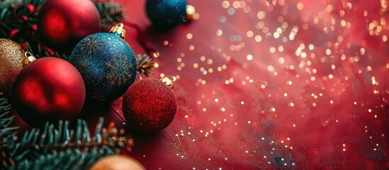 Poster - Christmas themed holiday background with a copy space image