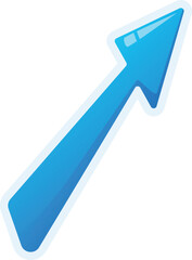 Poster - Blue arrow pointing up right showing growth, increase and success