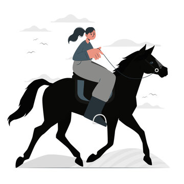 Horseback riding Disproportionate vector cartoon