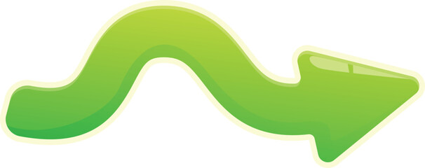 Poster - Green arrow pointing to the right following a winding path