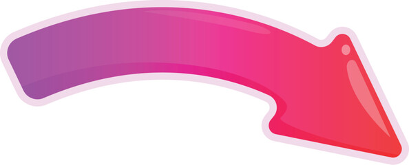Poster - Red and pink gradient arrow is pointing down and to the right