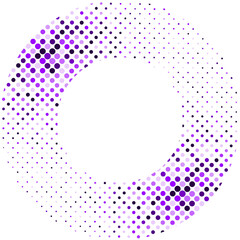 Aufkleber - Vibrant, circular halftone gradient design in shades of purple, creating visually appealing and dynamic pattern with varying dot sizes and an open center