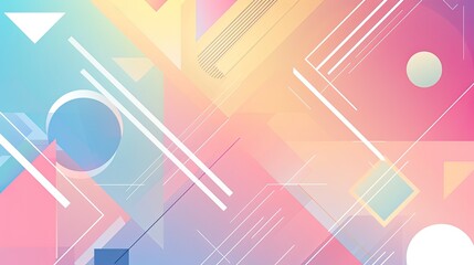 Aufkleber - Soft pastel gradient with geometric shapes