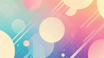 Aufkleber - Soft pastel gradient with geometric shapes