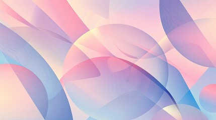 Aufkleber - Soft pastel gradient with geometric shapes
