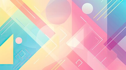 Aufkleber - Soft pastel gradient with geometric shapes
